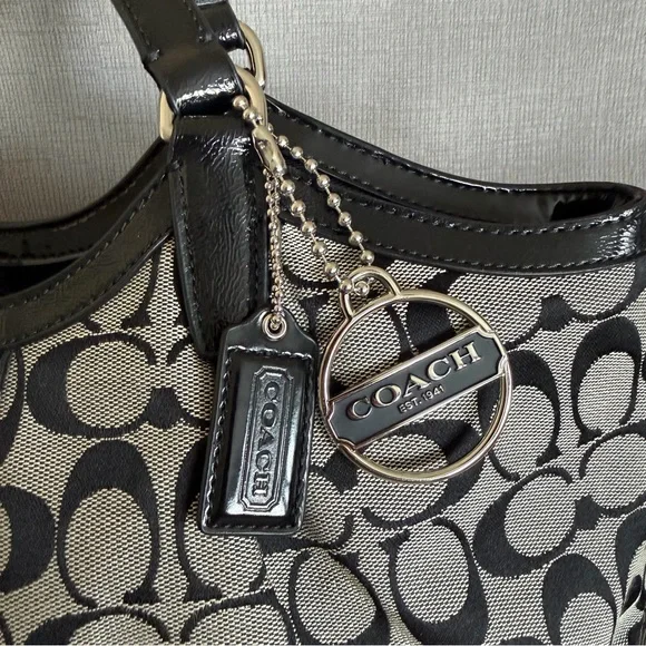 NWT Coach Vintage Signature Black and Gray Tote Bag - Picture 3 of 14
